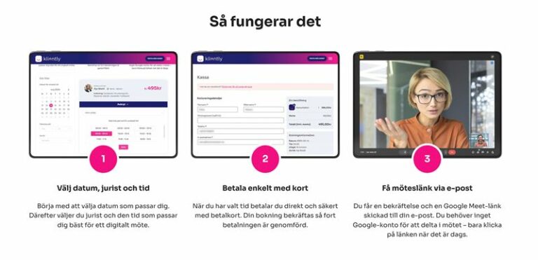 Kliently lanserar webbokning – enkel juridisk hjälp med ett klick